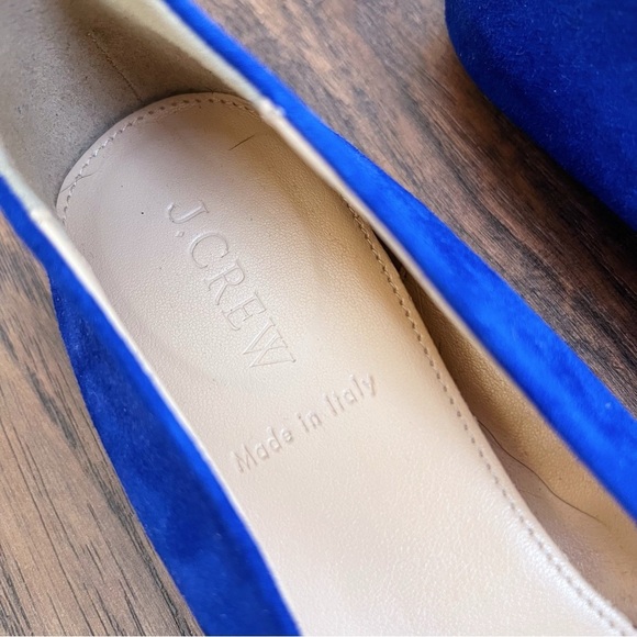 J Crew • Cece Suede Ballet Flat cobalt blue Bluebird suede round toe 46198 - Picture 4 of 10
